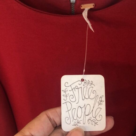 NWT FreeĀ People Fitā& Flare Skater Skirt Darts. Back Zip Deep Red. GreatāBasic! - Picture 5 of 17